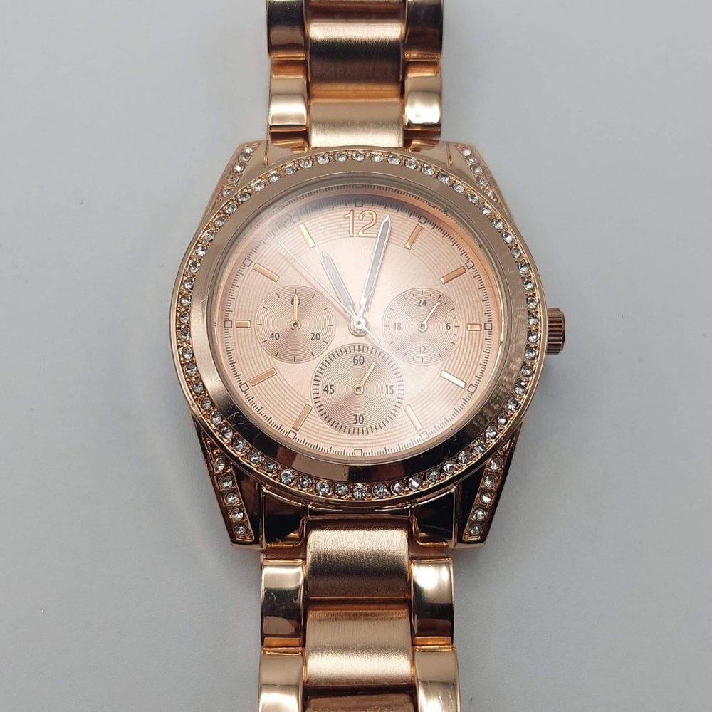 Rose Gold Bling Watch